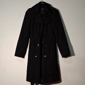 London Fog Classic Black Trench Coat Size PXS